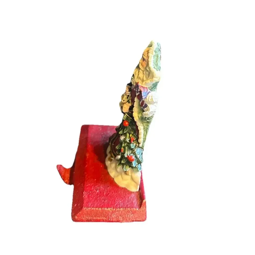 Cedar Creek Santa Stocking Hanger Holiday Mantle Holder Vintage Christmas Decor